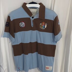 Canterbury of New Zealand Light Blue/Brown Polo